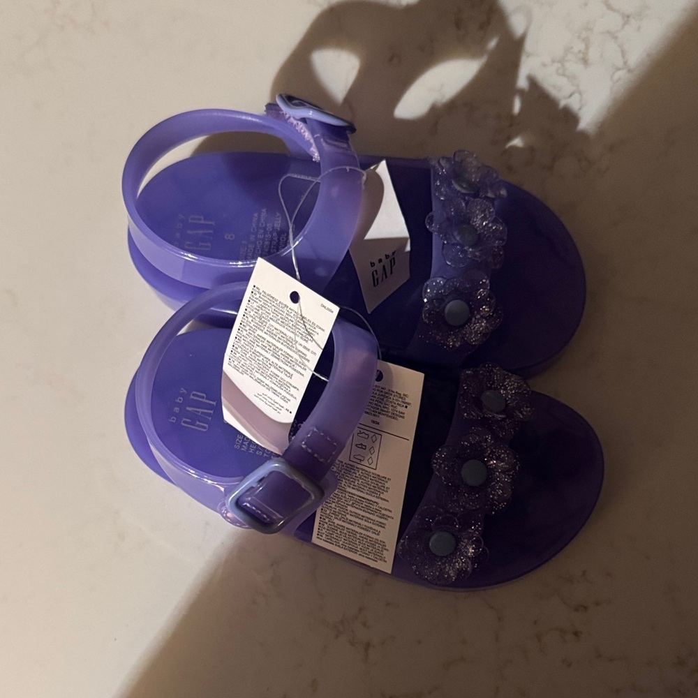 GAP Purple Toddler Sandals with Floral Design